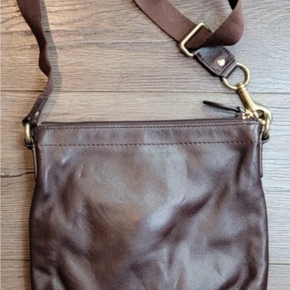 Coach Dark Brown Leather Messenger Bag